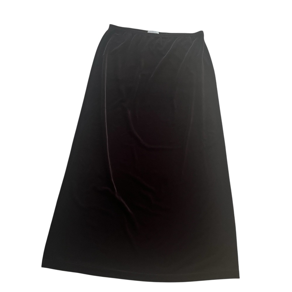 VTG Old Navy Women's Size M Crushed Velvet Black Midi Skirt A-Line Stretchy